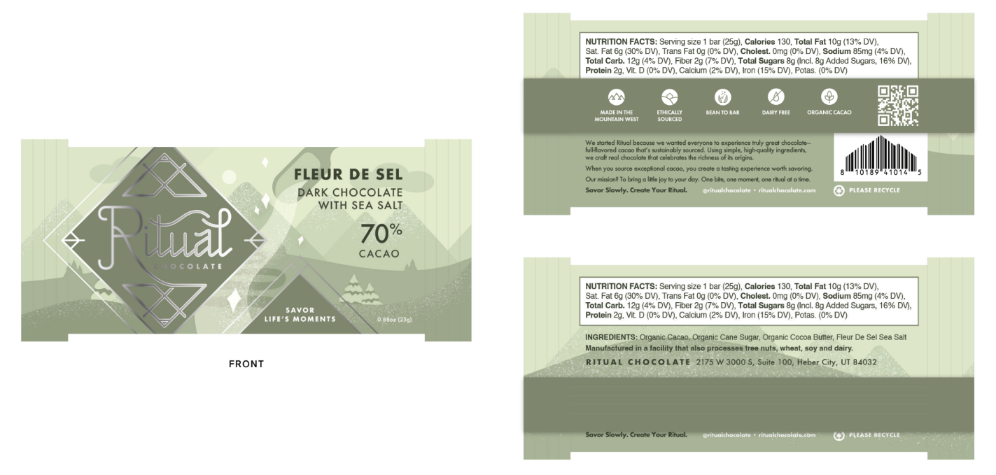 Fleur de Sel Mini Bar 25g, Dark Chocolate 70% Cacao