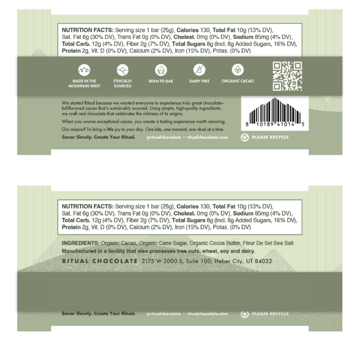 Fleur de Sel Mini Bar 25g, Dark Chocolate 70% Cacao